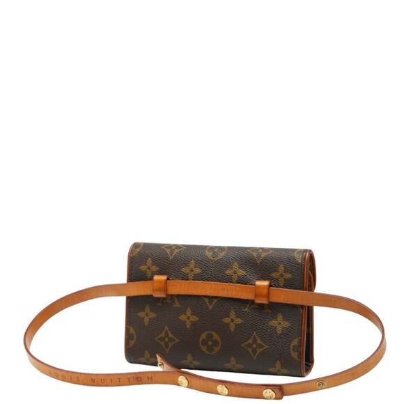 LOUIS VUITTON Authentic Brown Monogram Leather Pochette Hobo Bag - Picture 2 of 9